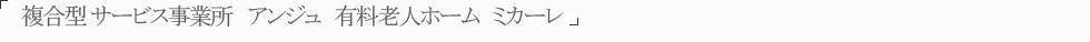 複合型サービス事務所 アンジェ 有料老人ホーム ミカーレ
